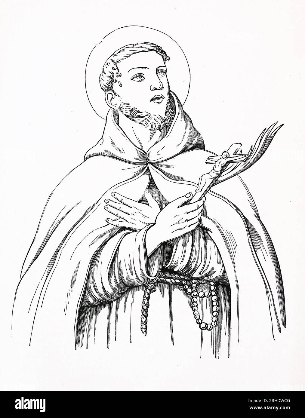 San Fidelis di Sigmaringen, frate cappuccino del XVII secolo coinvolto nella controriforma cattolica. Fu martirizzato dai suoi avversari a Seewis im Prättigau. Incisione da Lives of the Saints di Sabin Baring-Gould. Foto Stock