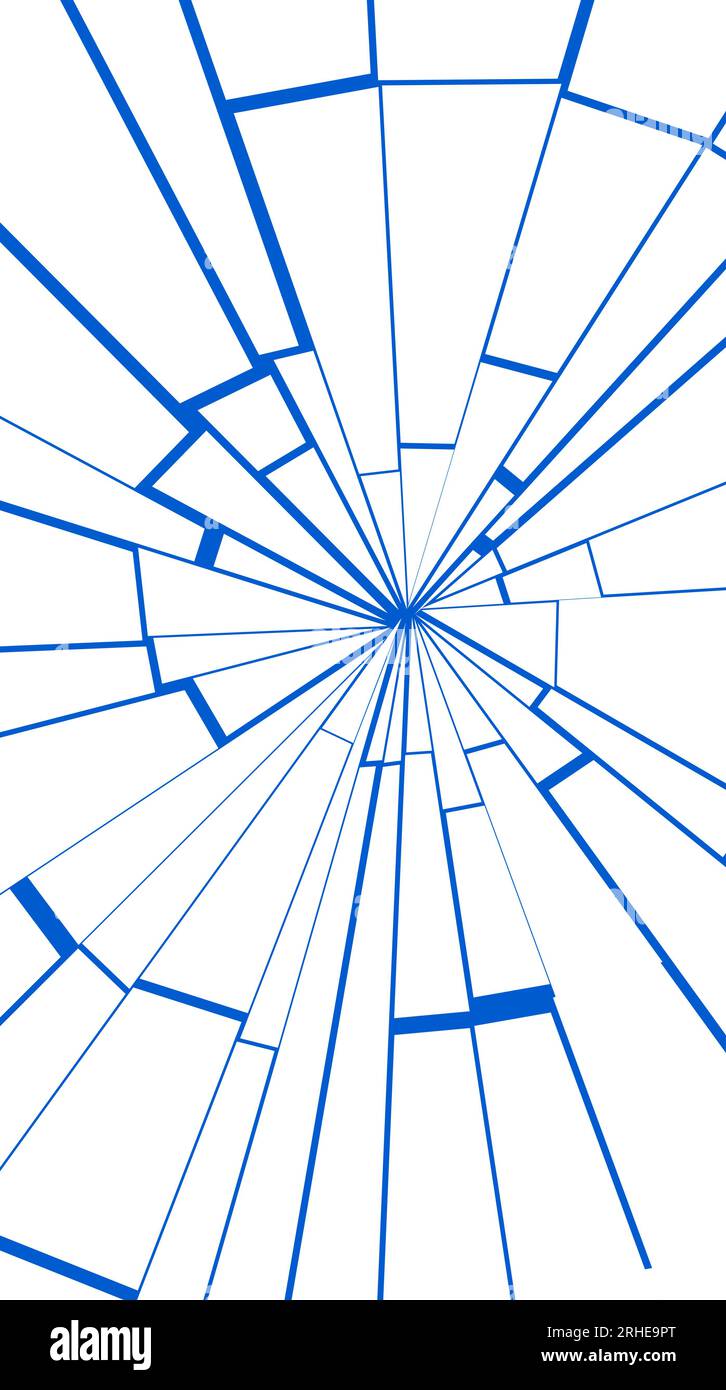 Fondo in vetro rotto. Vetro spaccato. Crepe sullo schermo, texture vettoriale blu e bianca. Illustrazione Vettoriale