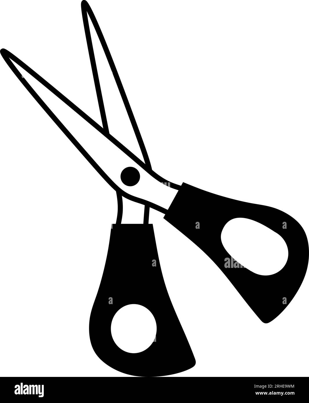 Icona a forbici, logo isolato su sfondo bianco. Torna a scuola Illustrazione Vettoriale