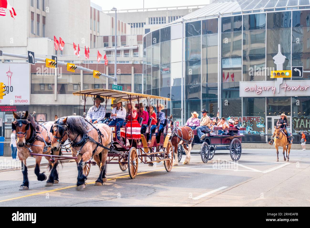Calgary Downtown Stampede Festival Banff National Park, Canadian Rockies, Alberta, Canada. Banff National Park, Alberta, Canada Foto Stock