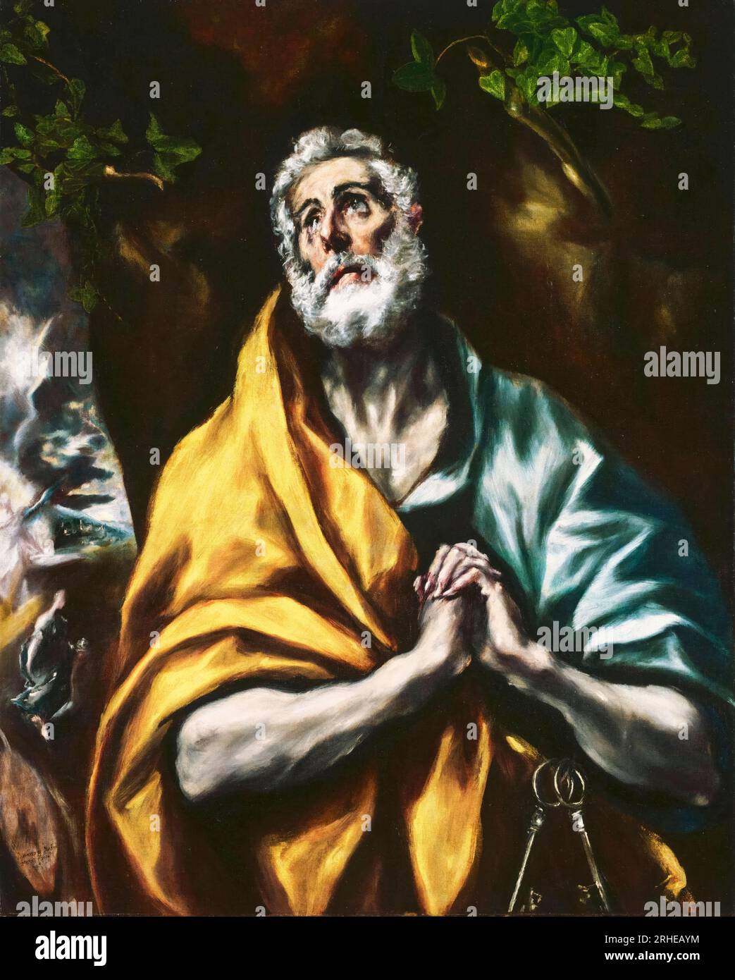 Il pentente San Pietro, dipinto ad olio su tela di El Greco, dopo il 1600 Foto Stock