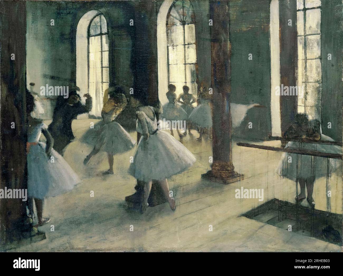 Edgar Degas, prove nel Foyer of the Dance, (ballerini di balletto), pittura ad olio su tela, 1870-1872 Foto Stock