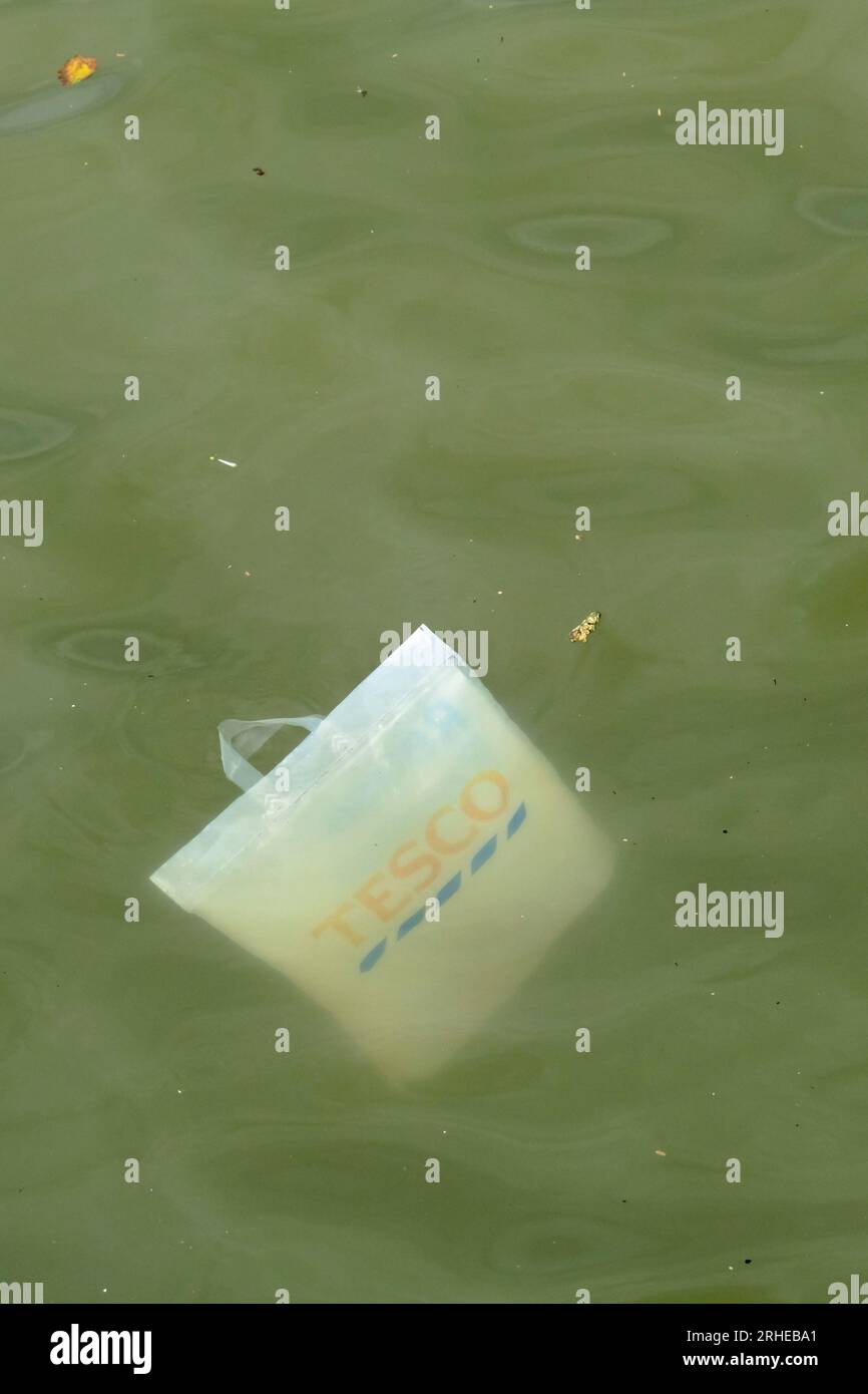 Borsa Tesco Carrier scartata nel porto di Bristol Foto Stock