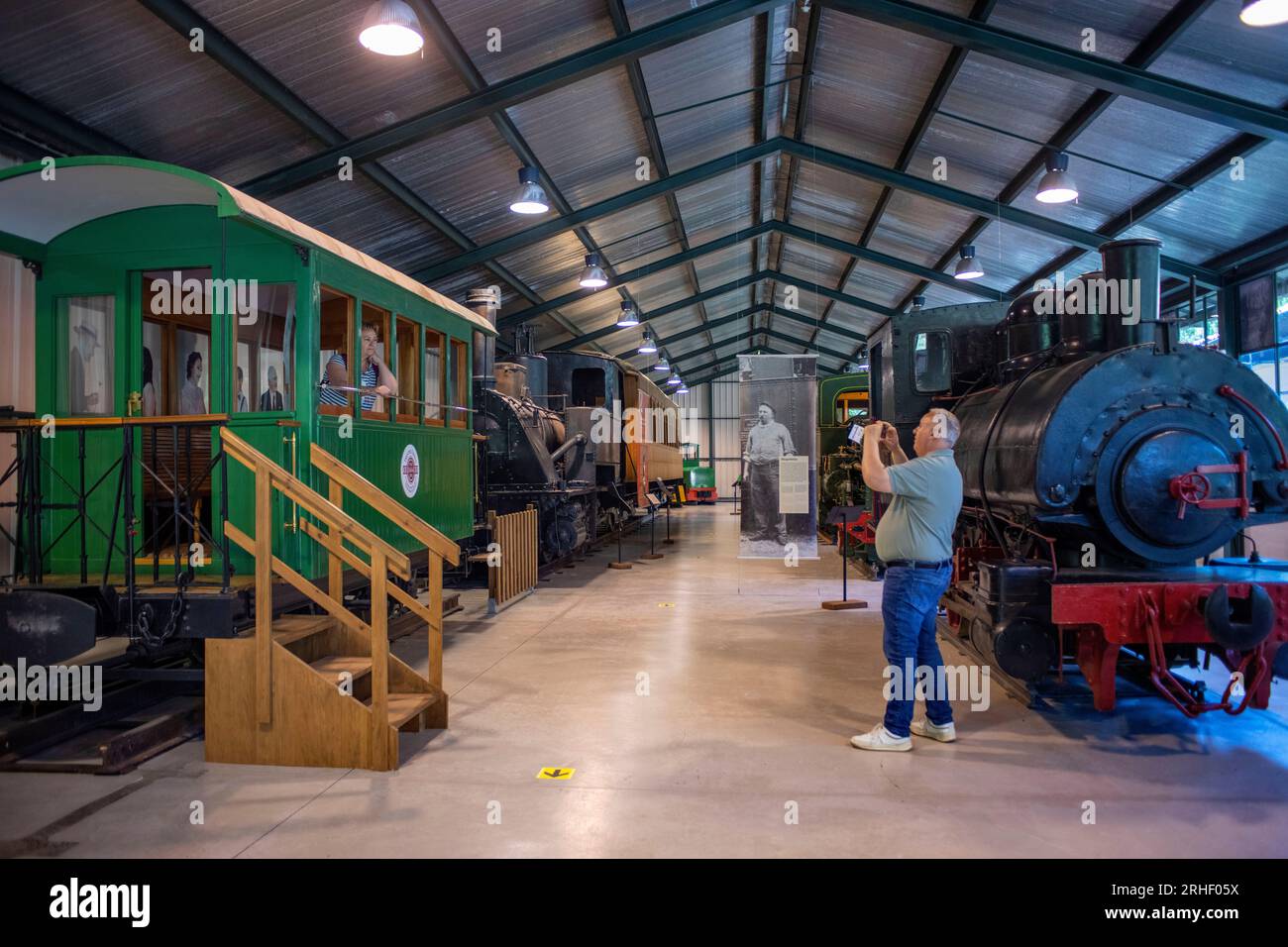 Museo TREN del Ciment, alla stazione di Pobla de Lillet, la Pobla de Lillet, Castellar de n´hug, Berguedà, Catalogna, Spagna. Mostra: 'Second, indu Foto Stock