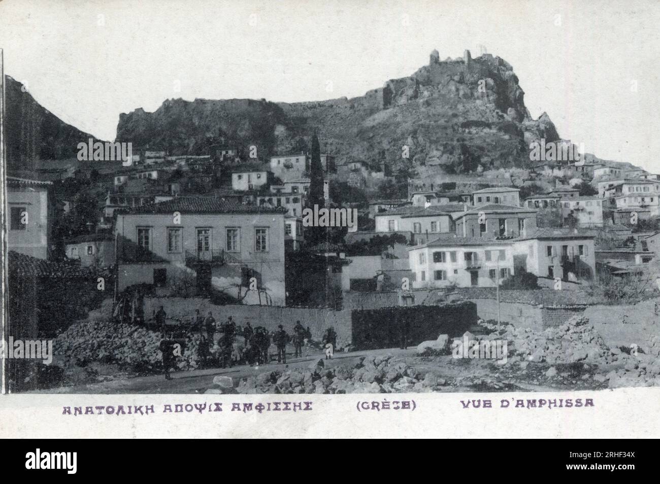 Grece, Amphissa: vue de la ville - carte postale 1914-1918 Foto Stock