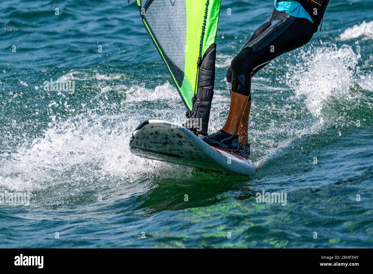 Dettaglio windsurf sul Lago di Como Foto Stock