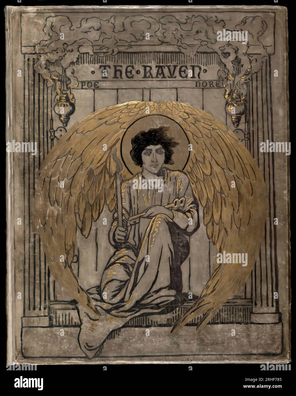 The Raven, poesia narrativa di Edgar Allan PoE, copertina di Gustave Doré, 1884 Foto Stock
