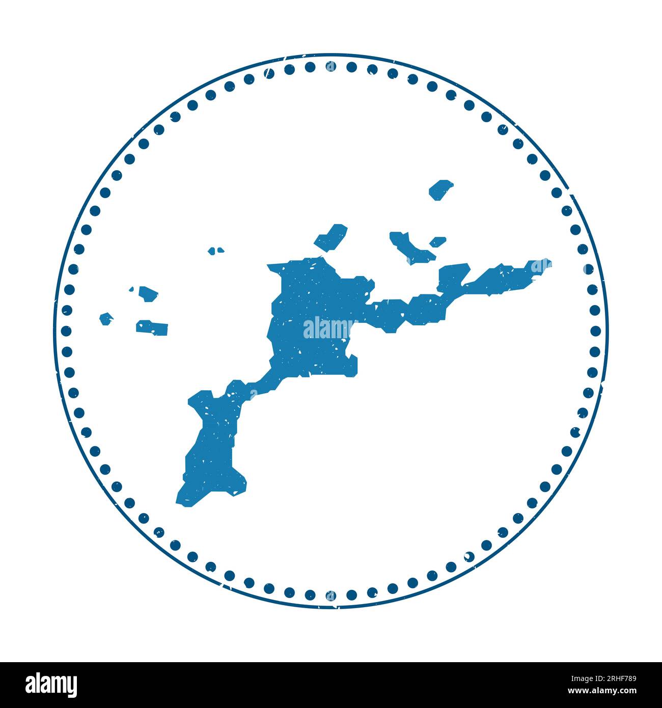 Adesivo Virgin Gorda. Timbro da viaggio con mappa dell'isola, illustrazione vettoriale. Illustrazione Vettoriale
