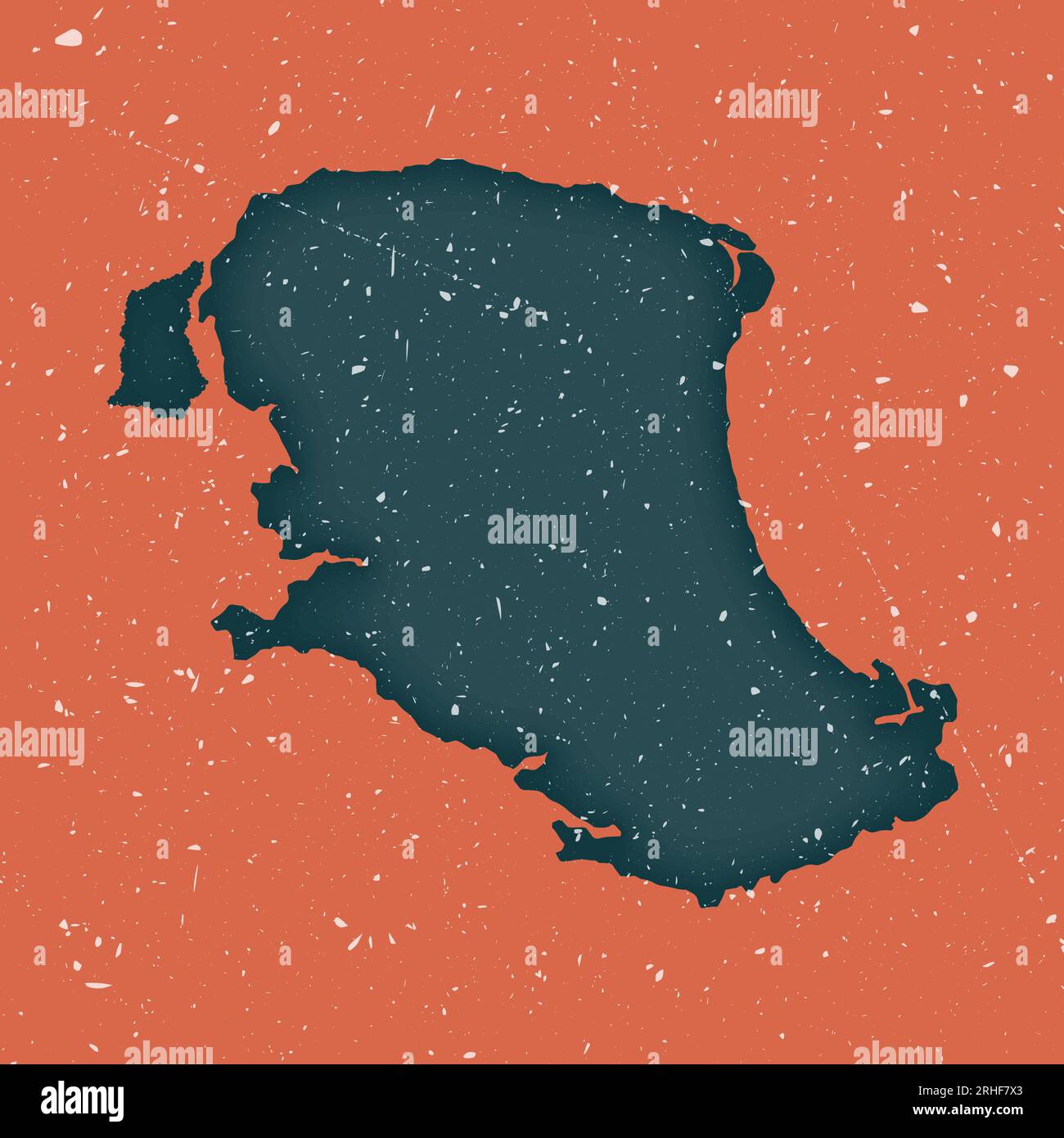 Mappa d'epoca di Parrot Cay. Mappa grunge dell'isola con struttura in difficoltà. Poster di Parrot Cay. Illustrazione vettoriale. Illustrazione Vettoriale