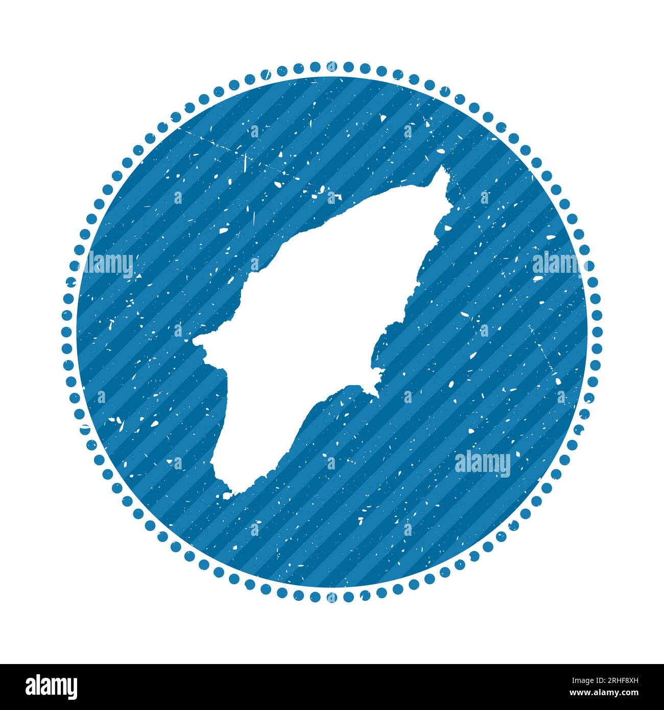 Adesivo da viaggio rétro a righe Rodi. Badge con mappa dell'isola, illustrazione vettoriale. Può essere utilizzato come insegna, logotipo, etichetta, adesivo o badge del Illustrazione Vettoriale