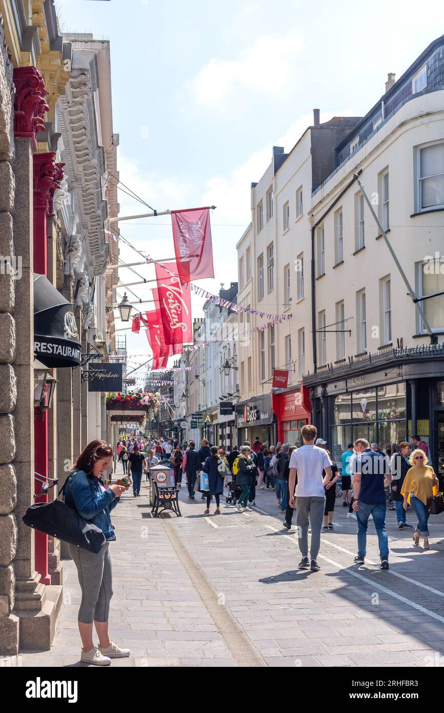 King Street (via dello shopping), St Helier, Jersey, Isole del canale Foto Stock