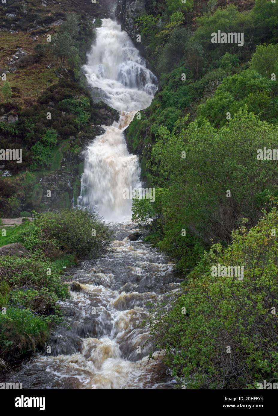 Cascata di Assaranca, Contea di Donegal, Irlanda Foto Stock