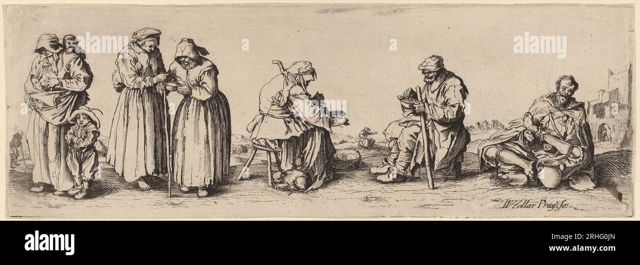 Six Men and Women Beggars di Wenceslaus Hollar Foto Stock