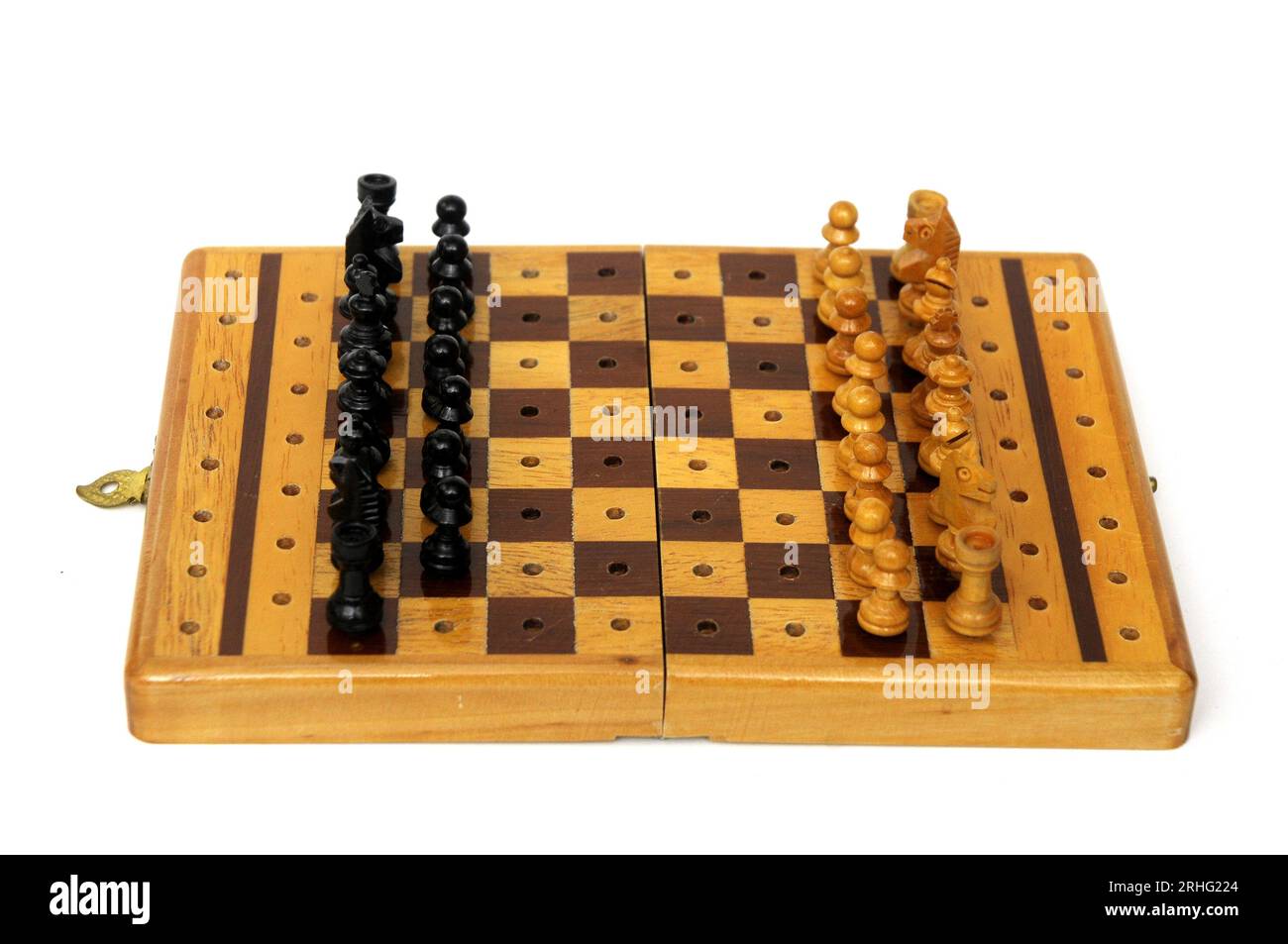 scacchi di legno Foto Stock