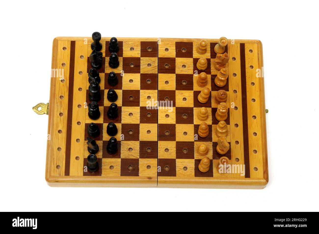 scacchi di legno Foto Stock