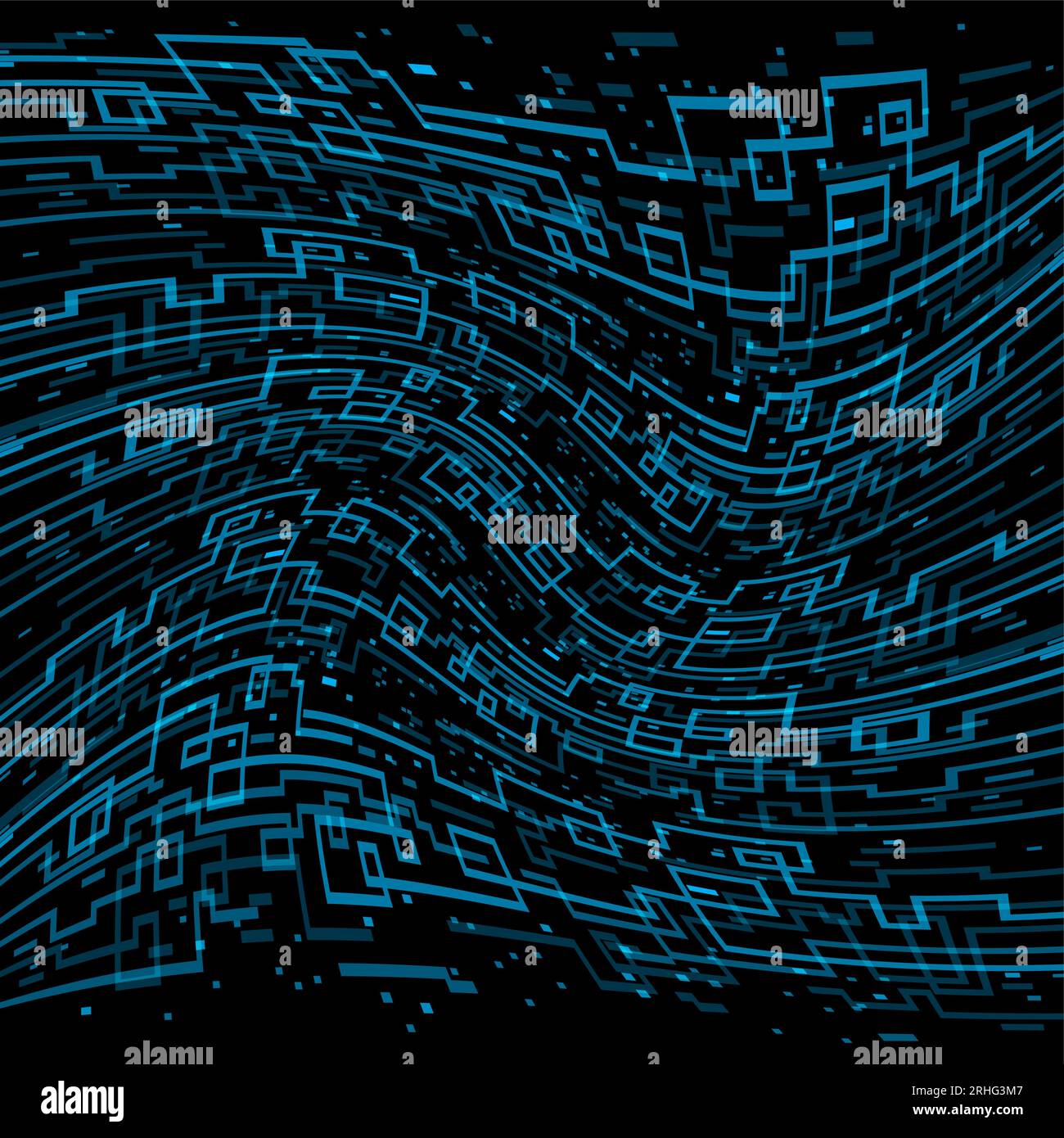 Concetto astratto di Global Network System. È adatto per essere uno sfondo o un modello in un tema relativo alla scienza o alla tecnologia Illustrazione Vettoriale