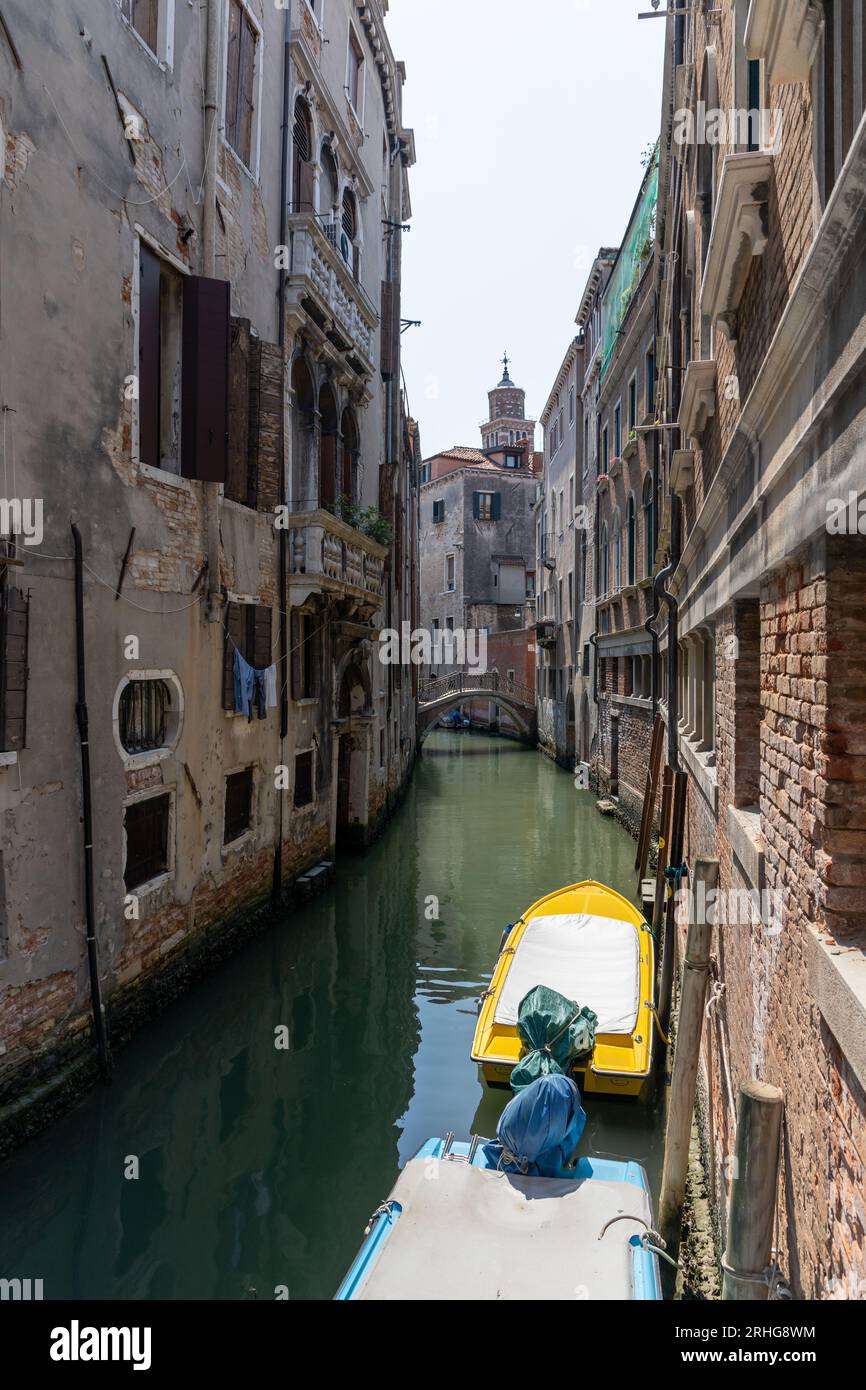 Venezia, Italia, 2020. Un canale durante la covid. Foto Stock