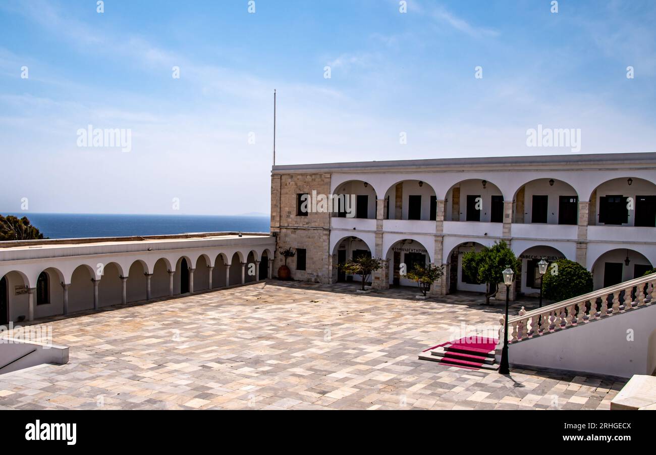 Chiesa della Madonna, Panagia Megalochari Evangelistria, sull'isola di Tinos in Grecia Foto Stock