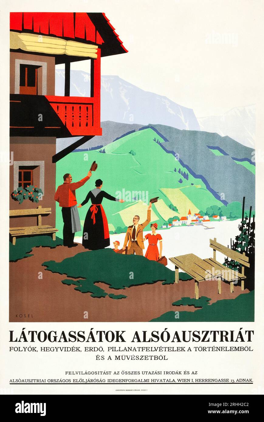 Poster di viaggio nel sud dell'Austria (Christoph Reisser, 1935). Opera di Hermann Kosel Foto Stock