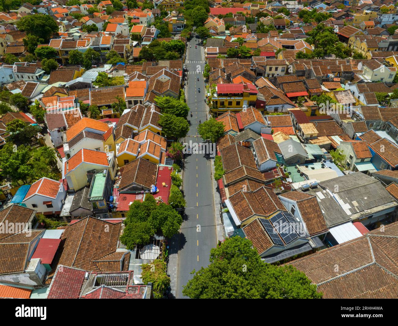 17 giugno 2023: Vista panoramica dell'antica città di Hoi An, provincia di Quang Nam, Vietnam Foto Stock