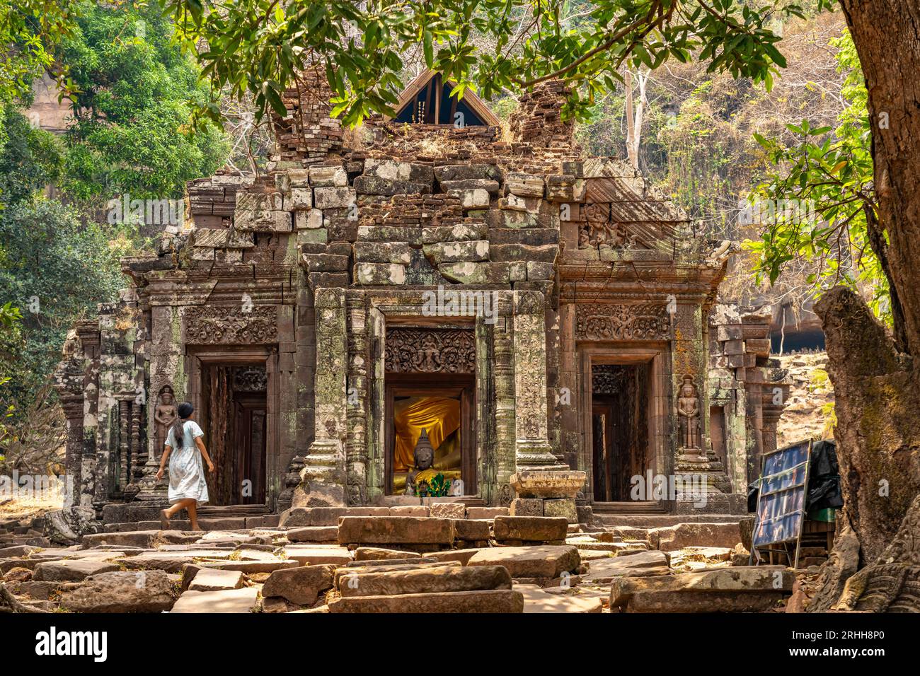 DAS Heiligtum des Bergtempel Wat Phu, Provinz Champasak, Laos, Asien | il santuario di VAT Phou, provincia di Champasak, Laos, Asia Foto Stock