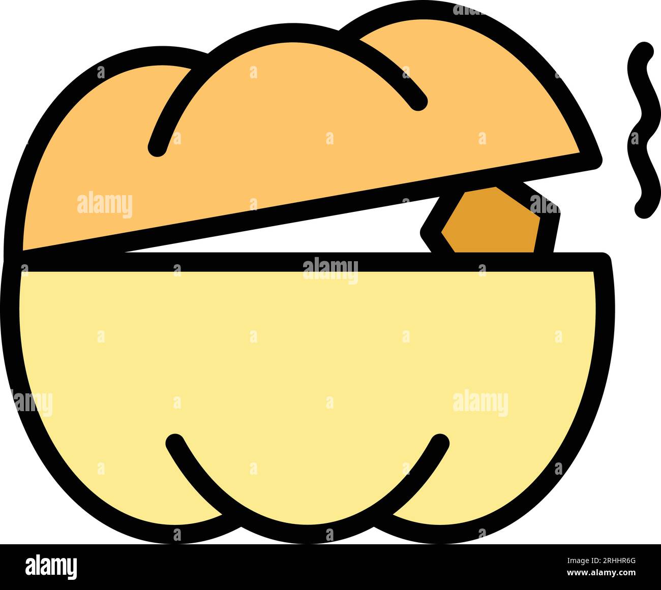 Vettore di contorno dell'icona Pumkin Bake. Piatti. Cucina azerbaigian color flat Illustrazione Vettoriale