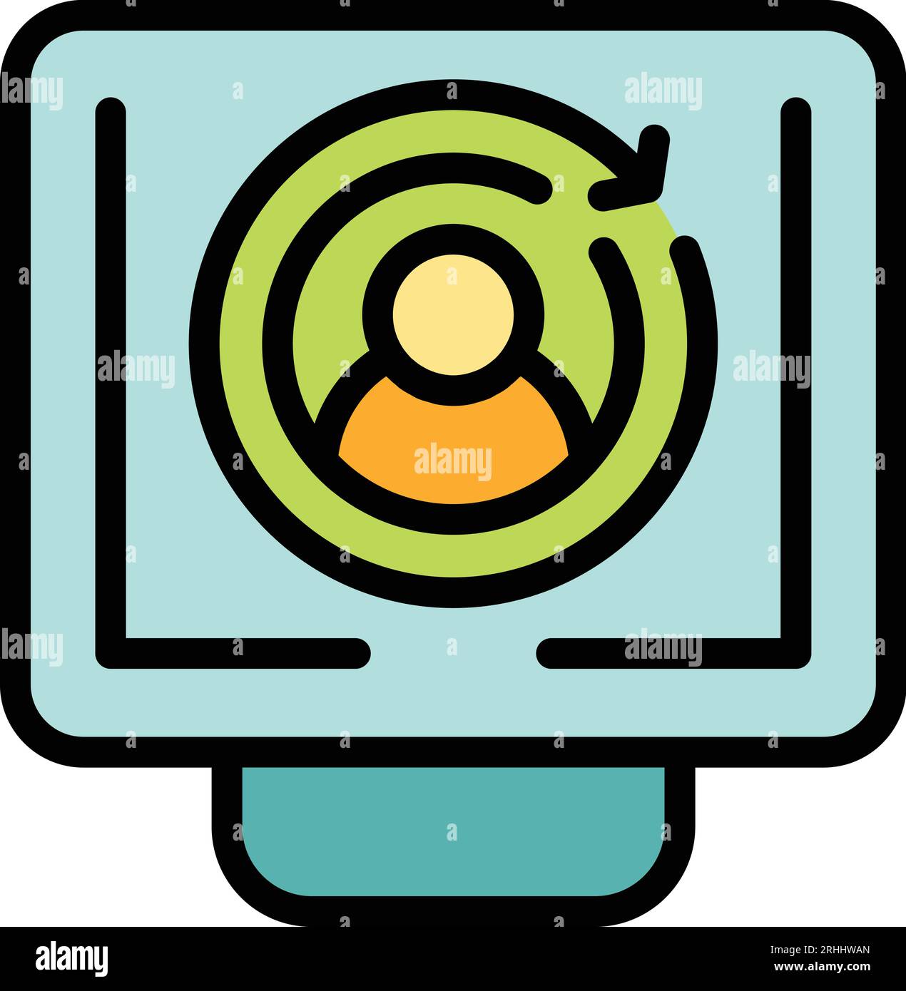 Modificare il vettore di contorno dell'icona del modulo online. Registro account. Pagina Web a colori piatta Illustrazione Vettoriale