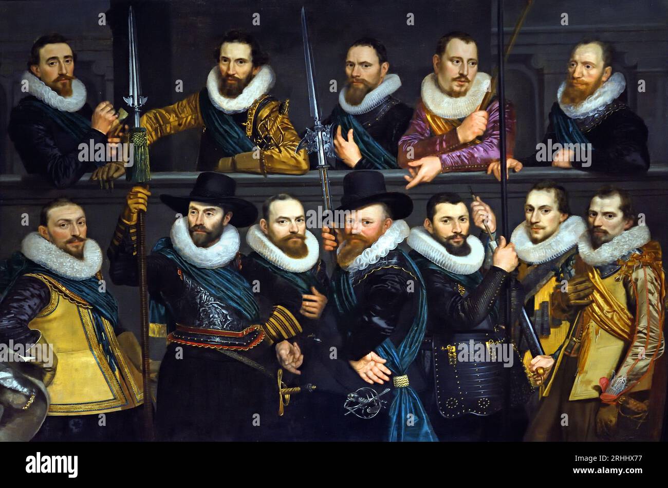 Guardie Civiche del Distretto XIII con Pieter Pietersz. Hasselaer 1583-1651 di Cornelis van der Voort 1576–1624 Paesi Bassi, Paesi Bassi, Foto Stock