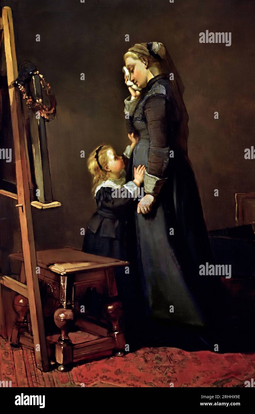 Kate Bisschop-Swift, il tempo passa velocemente, 1877-1878. Christoffel Bisschop (1828-1904) artista frisone (moglie inglese Kate Bisschop-Swift ) (1834-1928). Dutch, Paesi Bassi, Kate Bisschop-Swift: An Artist's Widow, 1870 Foto Stock