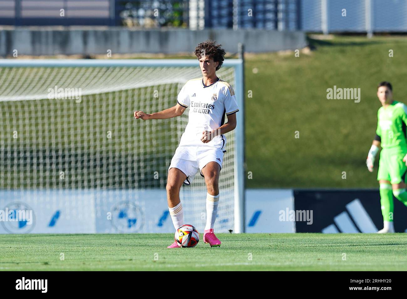 Madrid, Spagna. 16 agosto 2023. Jacobo Ramon (RMCastilla) calcio/calcio : partita di pre-stagione spagnola tra Real Madrid Castilla 0-0 Unionistas de Salamanca CF allo Stadio Alfredo di Stefano di Madrid, Spagna . Crediti: Mutsu Kawamori/AFLO/Alamy Live News Foto Stock