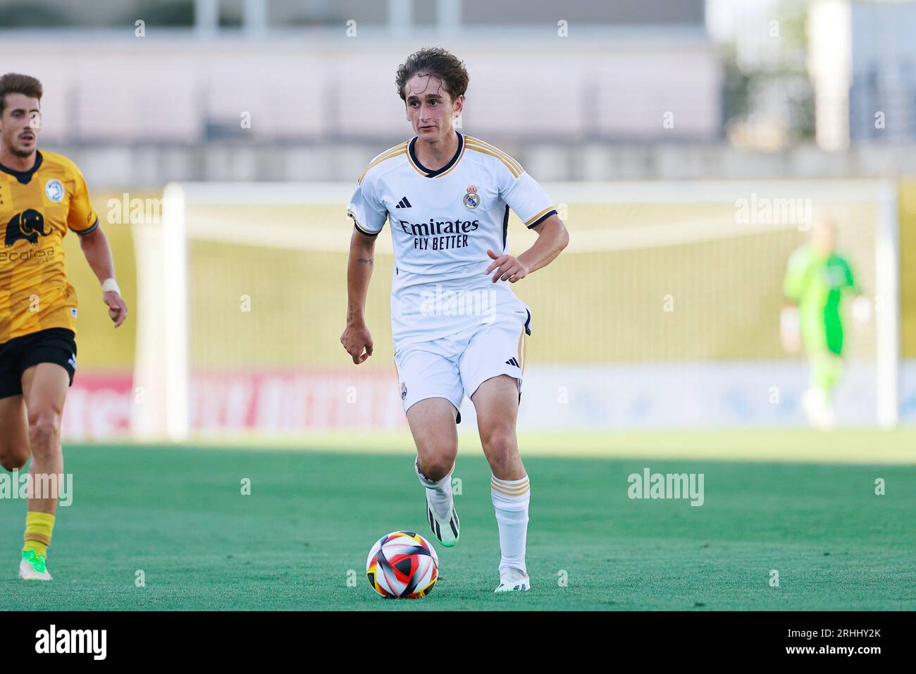 Madrid, Spagna. 16 agosto 2023. Noel Lopez (RMCastilla) calcio/calcio : partita di pre-stagione spagnola tra Real Madrid Castilla 0-0 Unionistas de Salamanca CF allo Stadio Alfredo di Stefano di Madrid, Spagna . Crediti: Mutsu Kawamori/AFLO/Alamy Live News Foto Stock