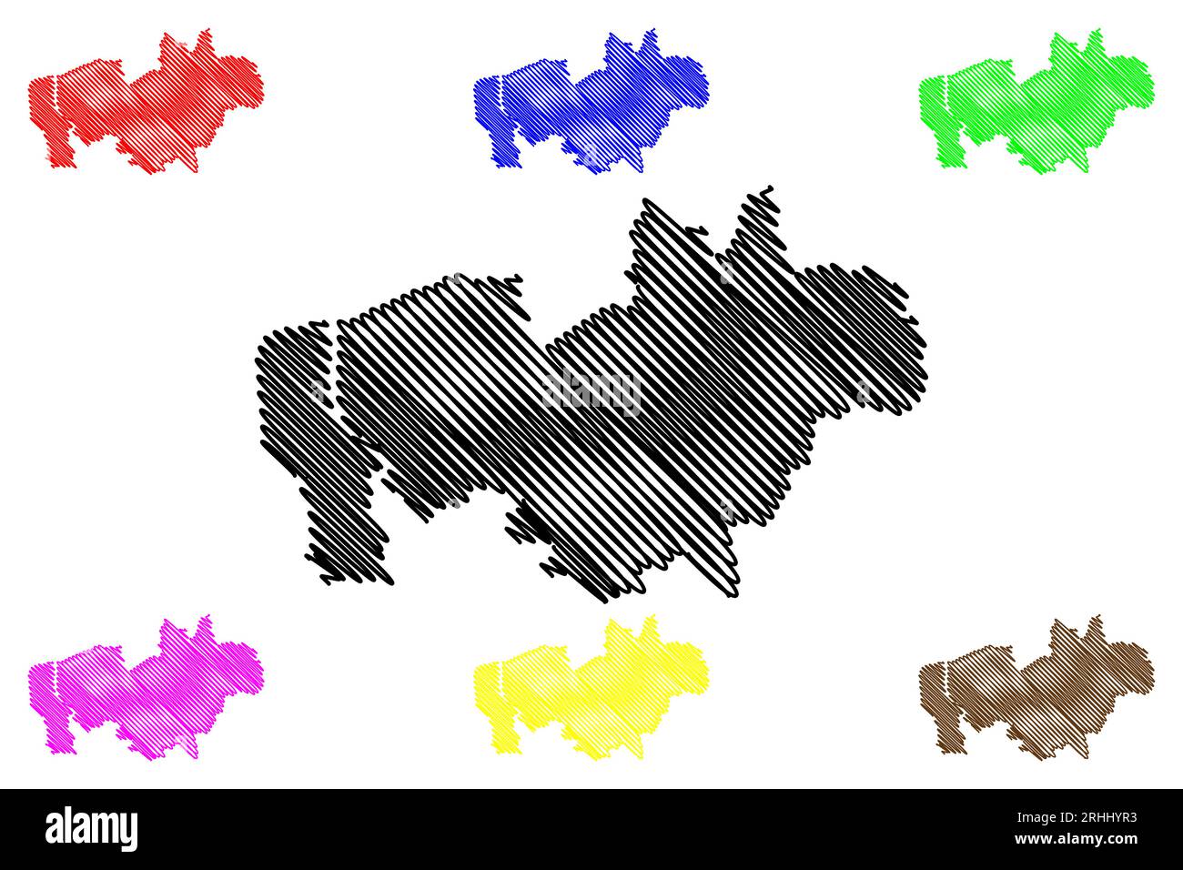 Wyre distretto non-metropolitano, Borough (Regno Unito di Gran Bretagna e Irlanda del Nord, contea cerimoniale Lancashire o Lanci, Inghilterra) mappa vec Illustrazione Vettoriale