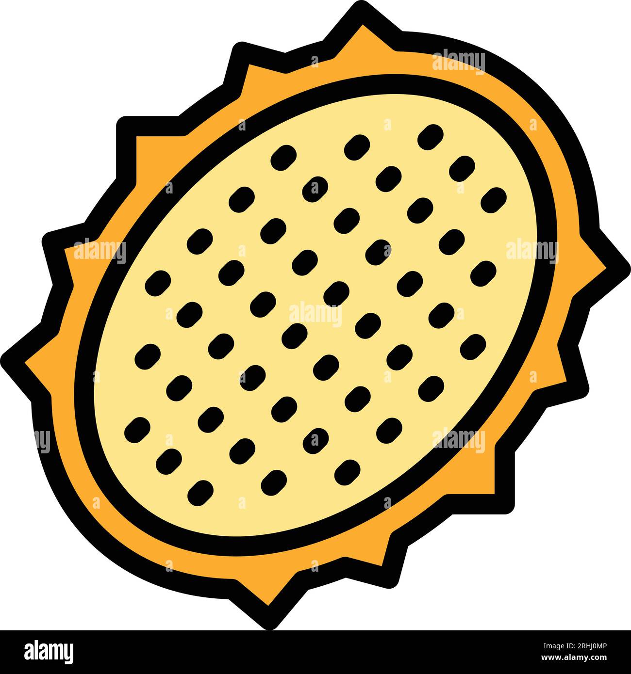 Indonesia Fruit Icon delinea vettore. Città di Giacarta. Punto di riferimento piatto di colore ondel Illustrazione Vettoriale