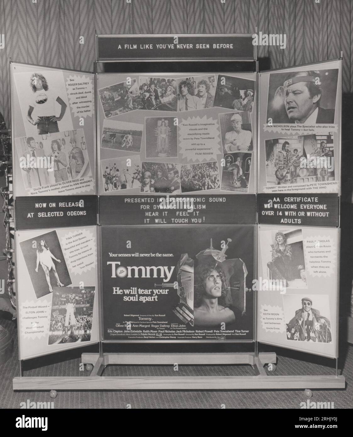 Poster della hall del cinema Tommy 1975 Roger Daltrey Elton John Jack Nicholson Foto Stock