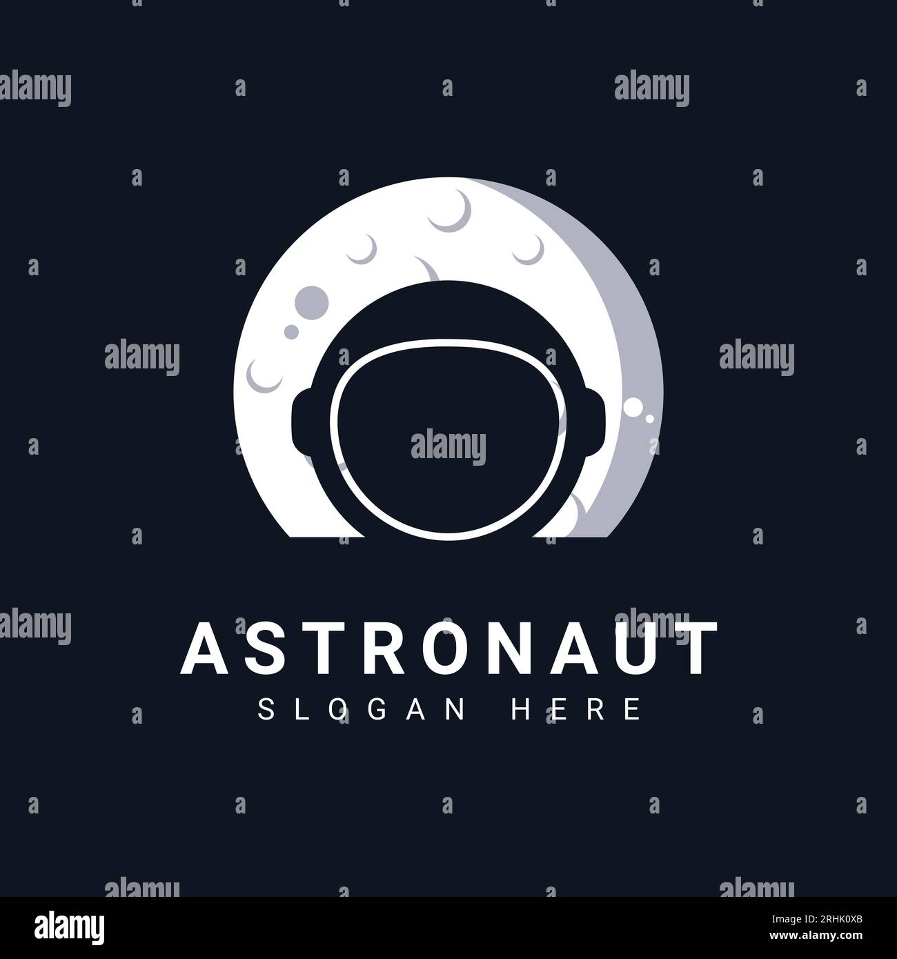 Logo astronauta Moon Logo Design Moon Landing Illustrazione Vettoriale