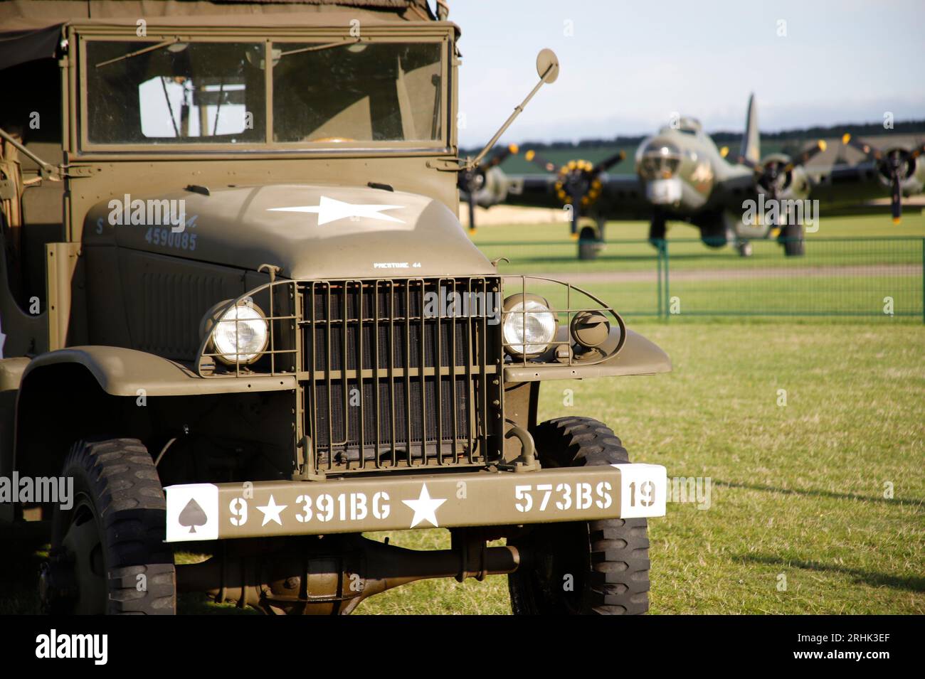 World War Two Bomber B-17G Sally B alla RAF Duxford, Inghilterra Foto Stock