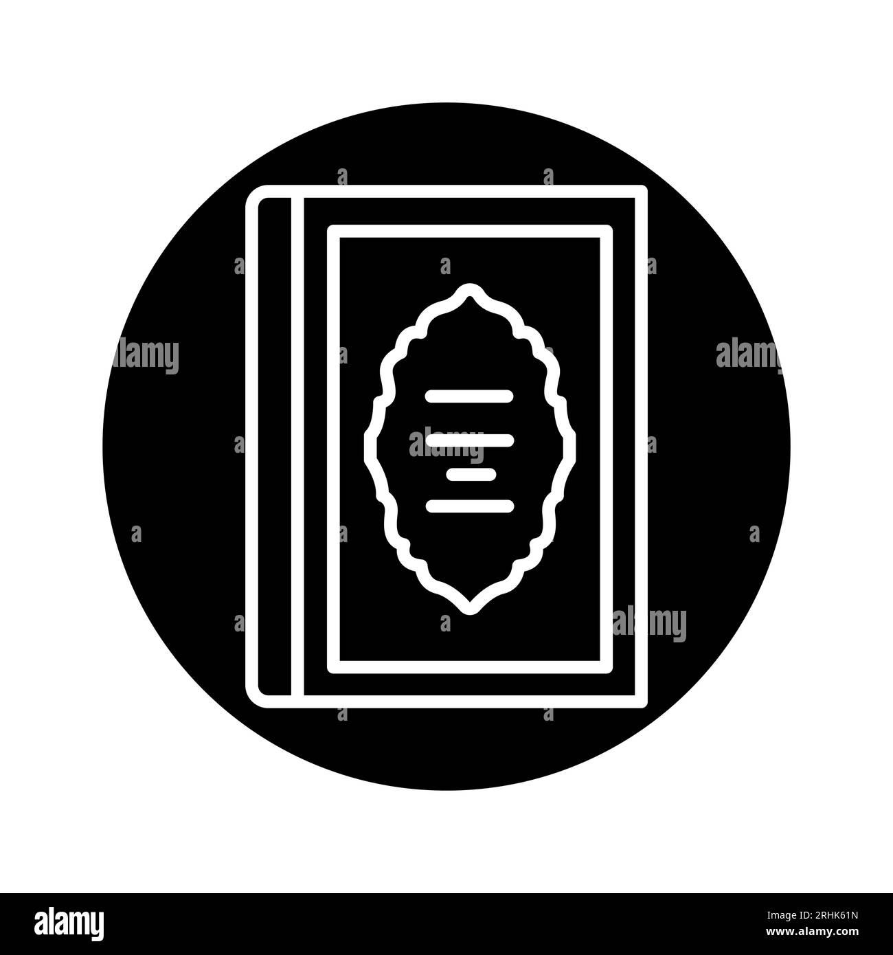 Icona del colore della linea del libro di Koran. Elemento vettoriale isolato. Pittogramma a contorno per pagina web, app mobile, promo Illustrazione Vettoriale
