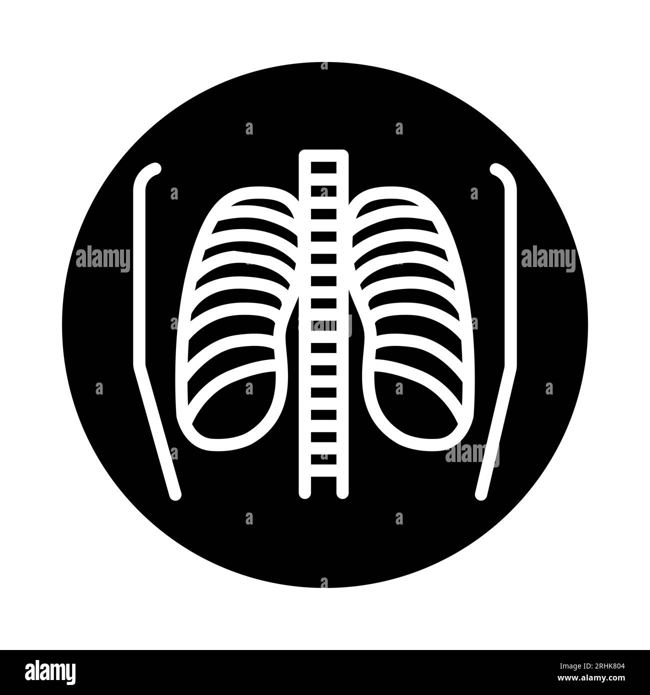 Icona della linea di colore polmonare per fluorografia. Elemento vettoriale isolato. Pittogramma a contorno per pagina web, app mobile, promo Illustrazione Vettoriale