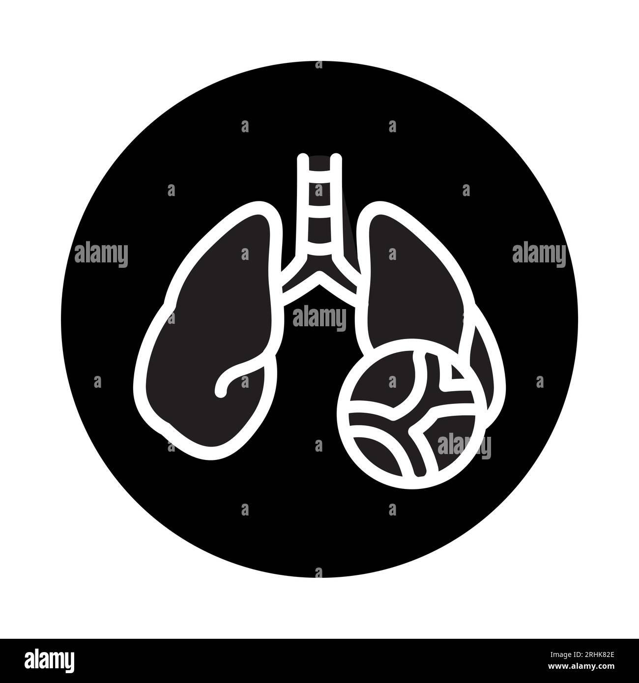 Icona della linea colorata per l'ipertensione polmonare. Elemento vettoriale isolato. Pittogramma a contorno per pagina web, app mobile, promo Illustrazione Vettoriale