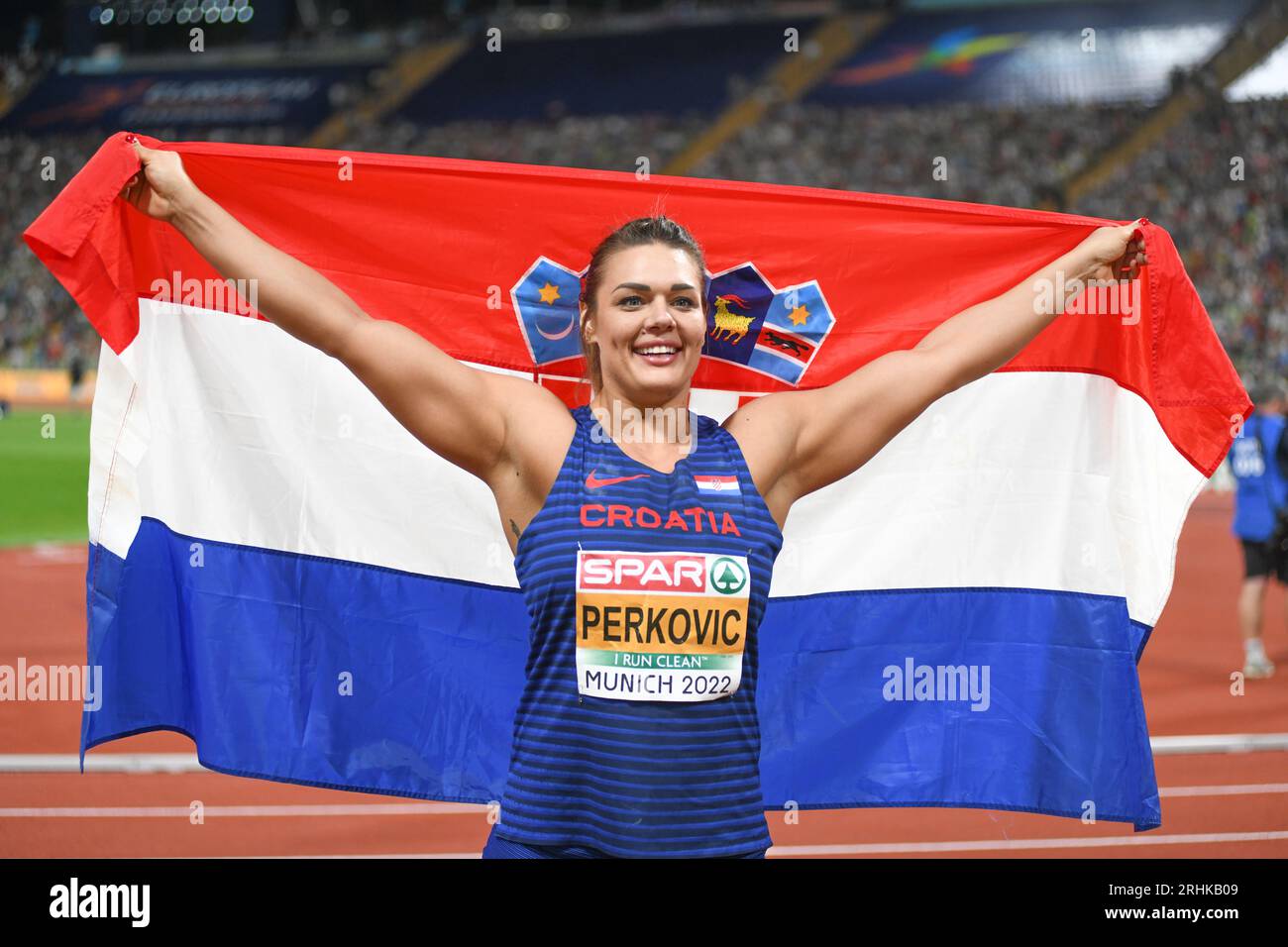 Sandra Perkovic (Croazia): Discus Throw Medaglia d'oro. Campionato europeo di Monaco 2022 Foto Stock