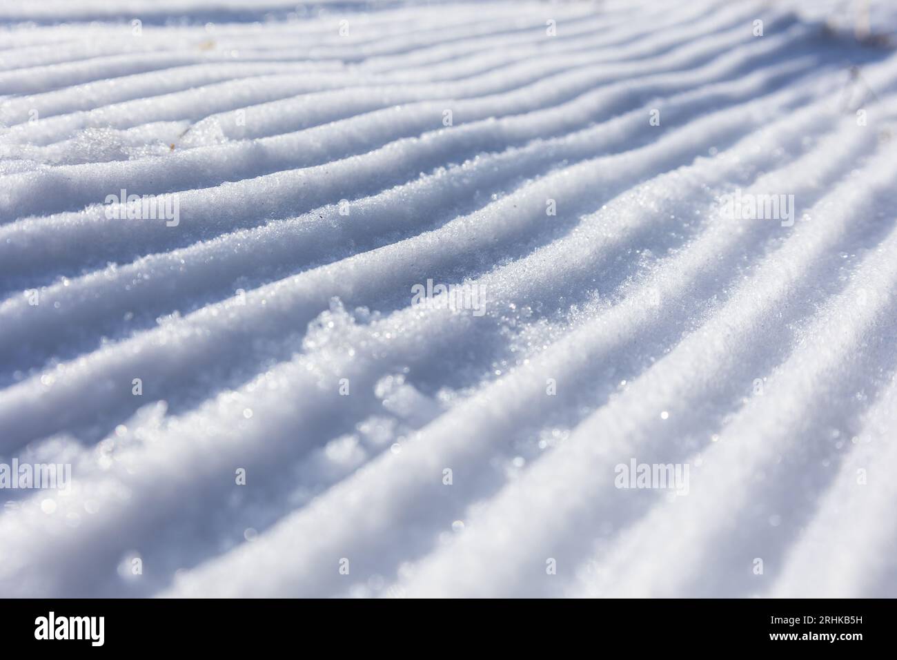 Dettaglio della pista da sci di fondo preparata al momento, High Tatras, Slovacchia Foto Stock
