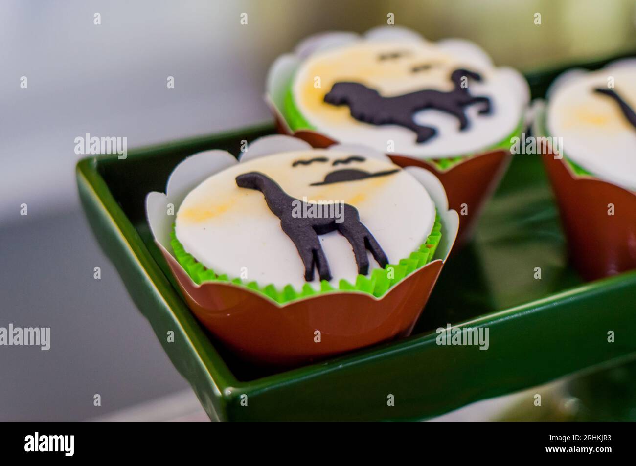 Cupcake da safari. Cupcake di compleanno. Biscotti decorati Foto Stock