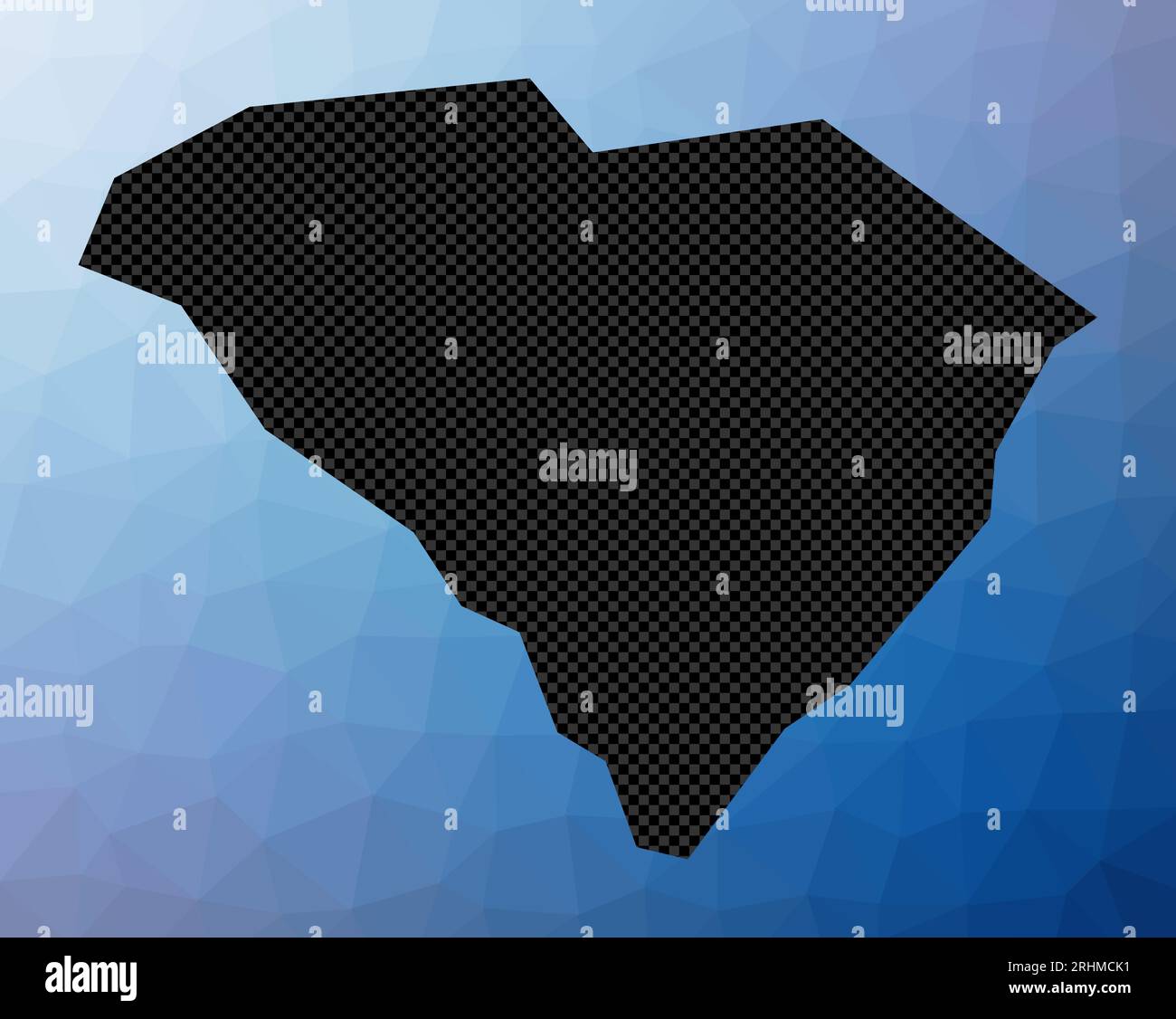 Mappa geometrica del South Carolina. Forma a stencil del South Carolina in basso stile poli. Eccellente illustrazione vettoriale dello stato degli Stati Uniti. Illustrazione Vettoriale