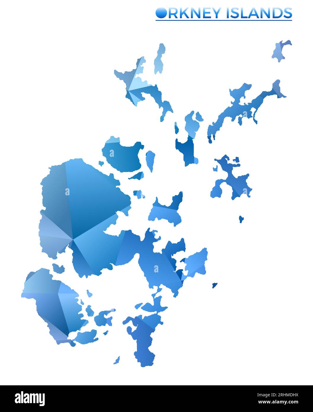 Mappa delle isole Orcadi poligonali vettoriali. Vivace isola geometrica in stile poly basso. Illustrazione accattivante per la vostra infografica. Tecnologia, Internet, Illustrazione Vettoriale