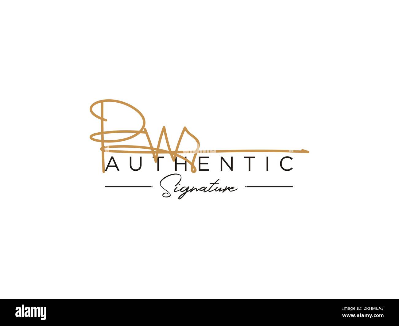 Vettore modello logo firma PW. Illustrazione Vettoriale