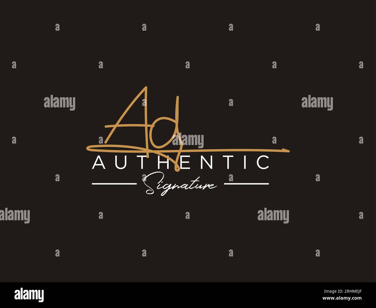 Vettore modello logo firma AD. Illustrazione Vettoriale