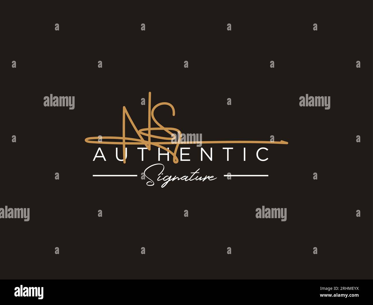 Vettore modello logo firma NS. Illustrazione Vettoriale