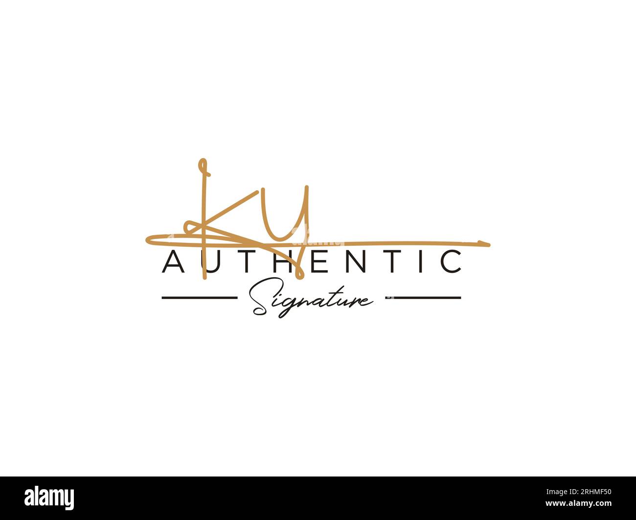 Vettore modello logo firma KU. Illustrazione Vettoriale
