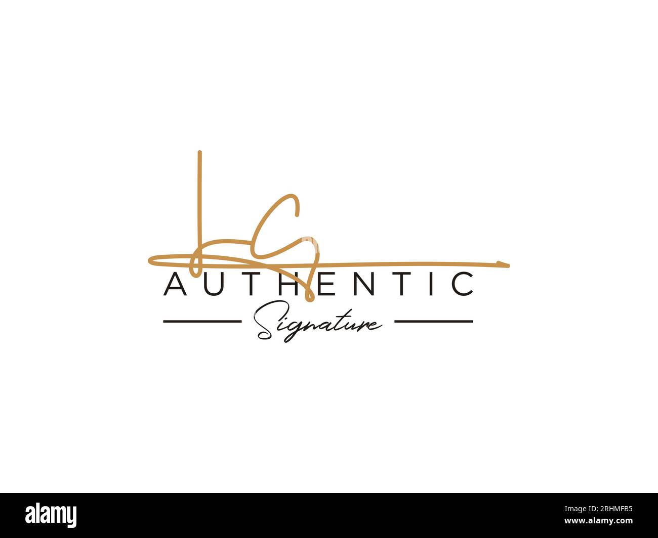 Vettore modello logo firma LC. Illustrazione Vettoriale