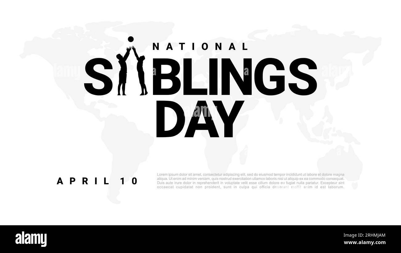 Poster banner del giorno nazionale dei fratelli isolato su sfondo bianco celebrato il 10 aprile. Illustrazione Vettoriale